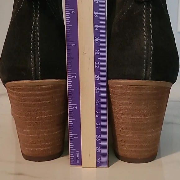 Dolce Vita Jones Dark Gray Suede Leather Chelsea Western Ankle Booties Wmn 9.5 - Picture 8 of 16